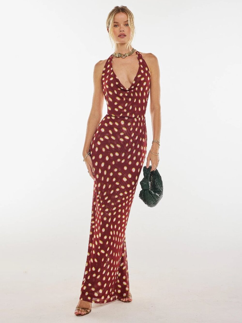 RESA Fiona Halter Maxi Dress in Spice - XS
